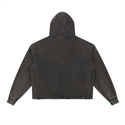 VINTAGE WASHED FRAYED-HEM HOODIE®