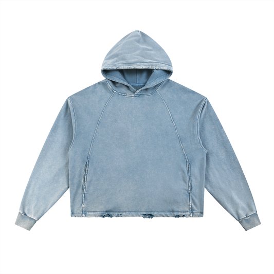 VINTAGE WASHED FRAYED-HEM HOODIE®