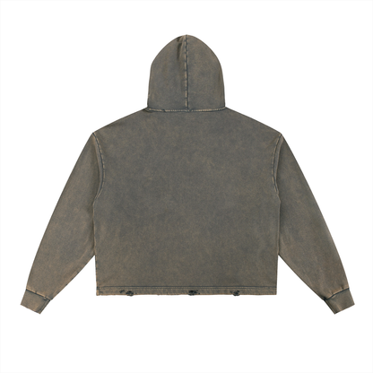 VINTAGE WASHED FRAYED-HEM HOODIE®